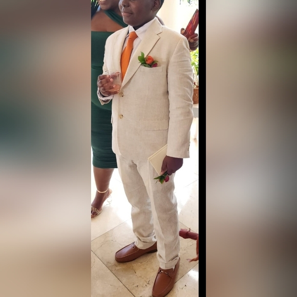 Tropical Beig Linen Suit - Picture 2 of 2